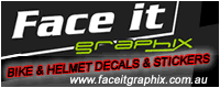 Visit Face it graphix for all your bike stickers and helmet stickers